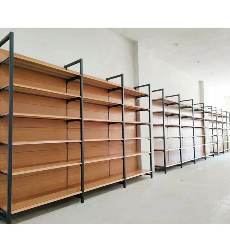 新型四柱木纹转印单面货架（可定制）